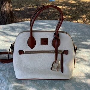 Dooney & Bourke Cream and Brown Satchel